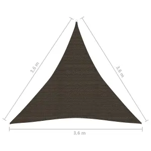 Berkfield Sunshade Sail 160 g/m2 Brown 3.6x3.6x3.6 m HDPE