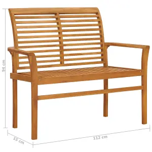 Berkfield Garden Bench 112 cm Solid Teak Wood