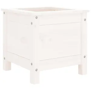 Berkfield Garden Planter White 40x40x39 cm Solid Wood Pine