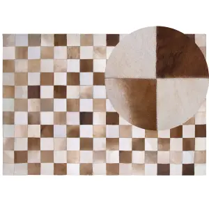 Cowhide Area Rug Brown and Beige 160 x 230 cm SOLMAZ