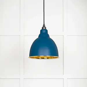 Hammered Brass Brindley Pendant in Upstream