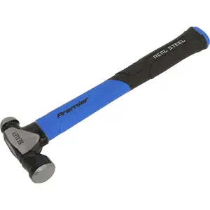 16oz Ball Pein Hammer with Fibreglass Shaft and Rubber Grip for Durability