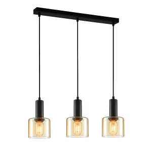 Luminosa Santia Modern 3 Light Bar Pendant Ceiling Light, E27