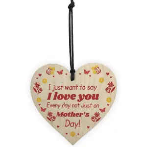 Funny Mothers Day Gift Wood Heart Gift For Mum Nan LOVE Gift From Daughter Son