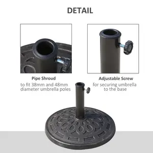 14kg Metal Free Standing Umbrella Base