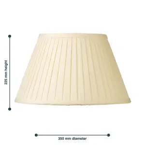 First Choice Lighting Set of 2 Pleated 35cm Cream Faux Silk Shades for Table or Floor Lamp