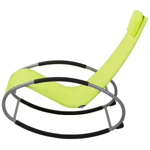 Sun Lounger Metal Lime Green CAMPO