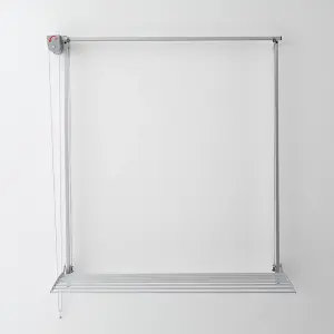 Wall 100, Wall mounted upright dryer, retractable and foldable, Grey 108x137x52 cm