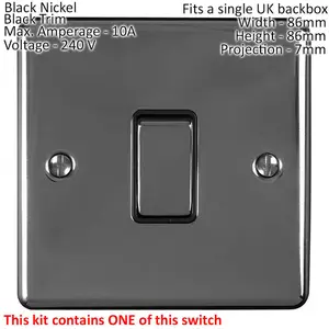 BLACK NICKEL Bedroom Socket & Switch Set - 1x Light Switch & 2x UK Power Sockets