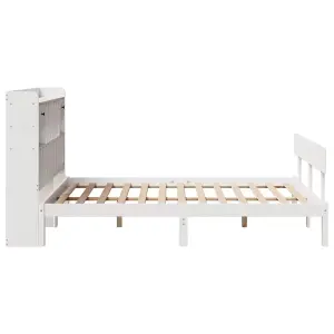 Berkfield Bookcase Bed without Mattress White 160x200 cm Solid Wood Pine