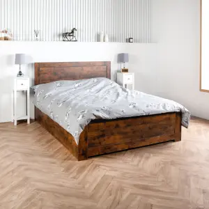 Wooden Ottoman Bed Frame 5ft King Size Storage Bed -  Hybrid Mattress