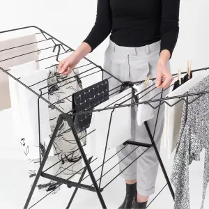 Brabantia Black Foldable Laundry Airer, 20m