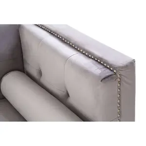 Interiors by Premier Felisa 3 Seat Grey Velvet Sofa