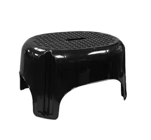 Large Black Step Stool Anti Slip Single Household Step Stool Seat