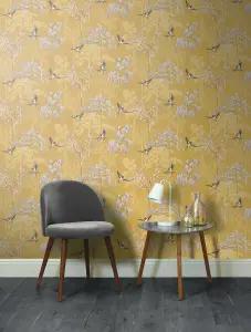 Arthouse Japanese Garden Ochre Wallpaper