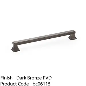 Chunky Square Pull Handle - Dark Bronze 224mm Centres SOLID BRASS Drawer Door