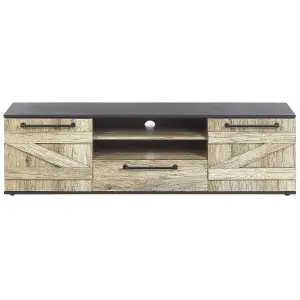 Beliani Industrial TV Stand Light Wood SALTER