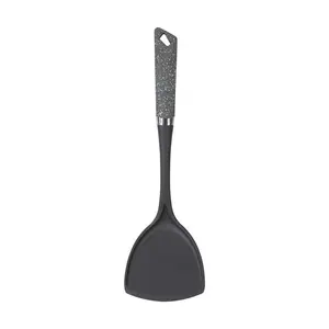 6-Piece Black Kitchen Utensils Set | Non-Scratch & Heat Resistant | BPA Free Plastic | Modern & Vibrant | Space Saving Grey