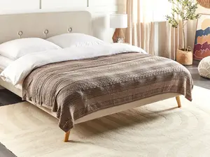 Bedspread DAULET Cotton 150 x 200 cm Brown