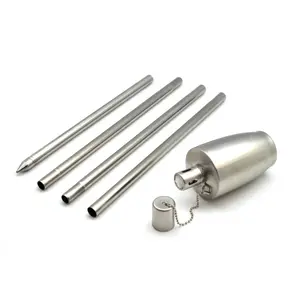 Harbour Housewares - Metal Barrel Garden Fire Torches - 146cm - Pack of 2