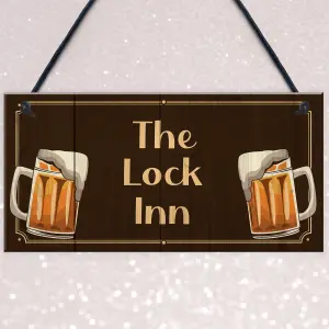 The Lock Inn HOME BAR Sign Lockdown Sign Man Cave Shed Plaque Gift