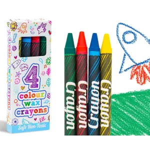 4xWax Crayons Assorted Safe Non-Toxic Christmas Stocking Filler Crayons For Kids