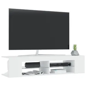 Berkfield TV Cabinet with LED Lights White 135x39x30 cm