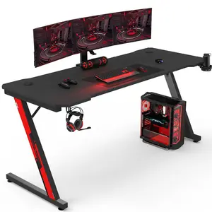 Ergonomic Gaming Computer Desk Black / 75cm H x 140cm W x 60cm D