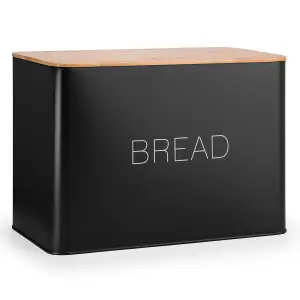 EHC Bread Bin, Bread Bins for Kitchen, Bread Tin, Large Bread Bin food Storage, Black