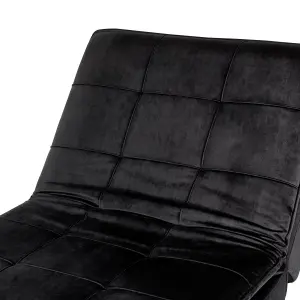 Velvet Chaise Lounge Black LOIRET