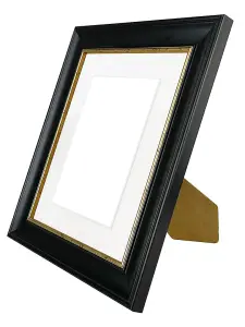 Scandi Black with Crackle Gold Frame with White mount for Image Size 7 x 5 Inch