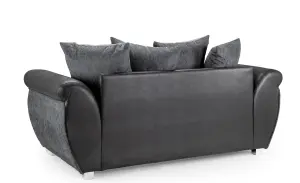 Sienna Sofa Black/Grey 3 Seater Suite