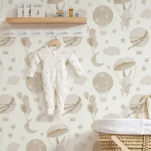 High Flying Bunny Wallpaper In Neutrals