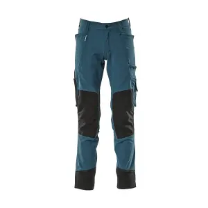 Mascot Advanced Stretch Trousers with Kneepad Pockets - Dark Petroleum   (42.5) (Leg Length - Long)