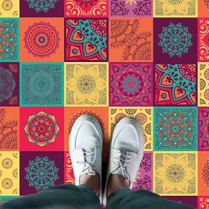 Colourful Mandala Tiles Self-adhesive kitchen, bathroom, home floor sticker