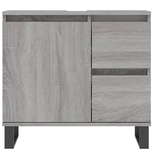 Berkfield Bathroom Cabinet Grey Sonoma 65x33x60 cm Engineered Wood