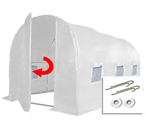 4m x 2m + Ground Anchor Kit (13' x 7' approx) Pro+ White Poly Tunnel