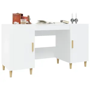 Berkfield Desk White 140x50x75 cm Engineered Wood