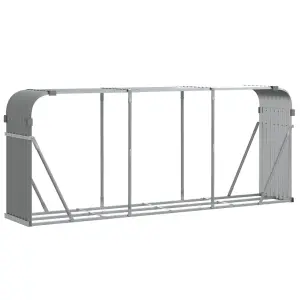 Log Holder Light Grey 234x45x100 cm Galvanised Steel