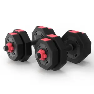 SunDaze Barbell Dumbbell Set 15kg Weight Plates Kit Fitness Gym