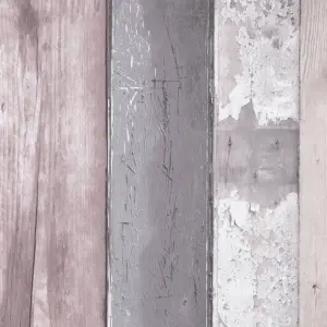 GoodHome Otau Grey Wood effect Smooth Wallpaper