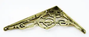 Castelion Single Medium Brass Trellis Shelf Bracket