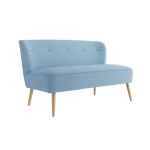 BEAU 2 SEATER SOFA CORNFLOWER BLUE / BLONDE WOOD