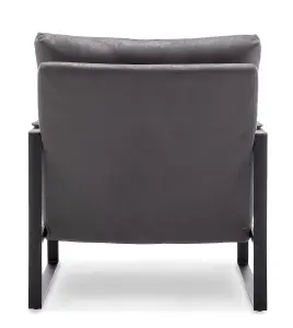 Faux Leather Suede Grey Graziana Accent Chair