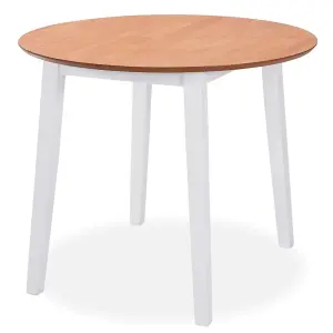 Berkfield Dining Set 5 Pieces MDF and Rubberwood White