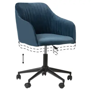 Desk Chair Velvet Navy Blue VENICE