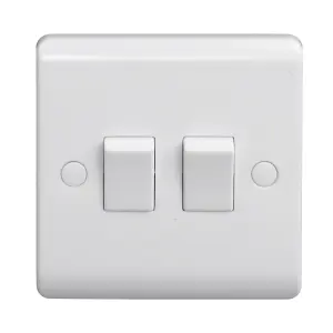 LAP White 10A 2 way 2 gang Raised slim Light Switch