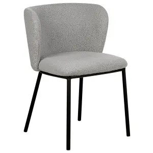 Set of 2 Dining Chairs MINA Boucle Grey