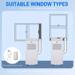 HOMCOM 5000BTU Portable Air Conditioner 4 Modes LED Display Timer Home Office