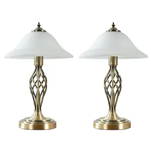 Mancia Metal Table Lamp (Set of 2) Antique Brass / No